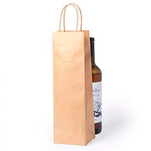 Botella Kraft bolsa papel (vino) x unidad.