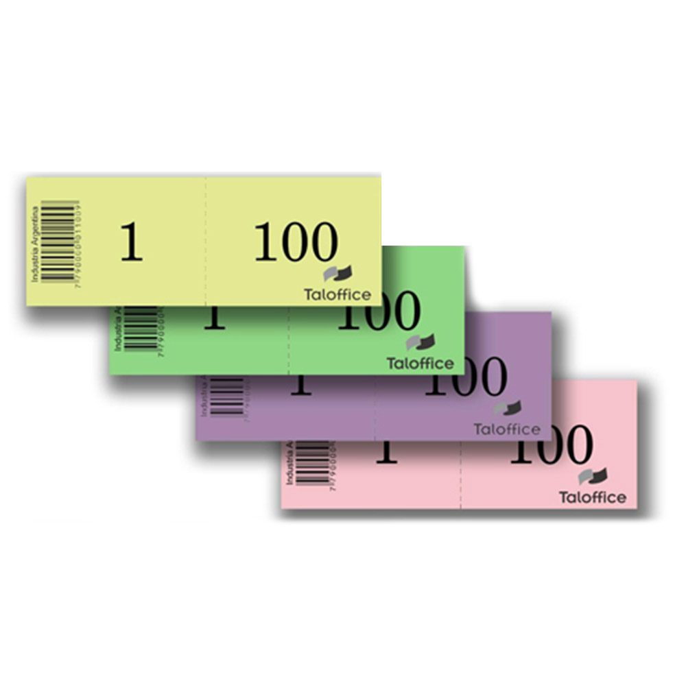 (1 - 100) TALONARIO Rifa x Unidad.