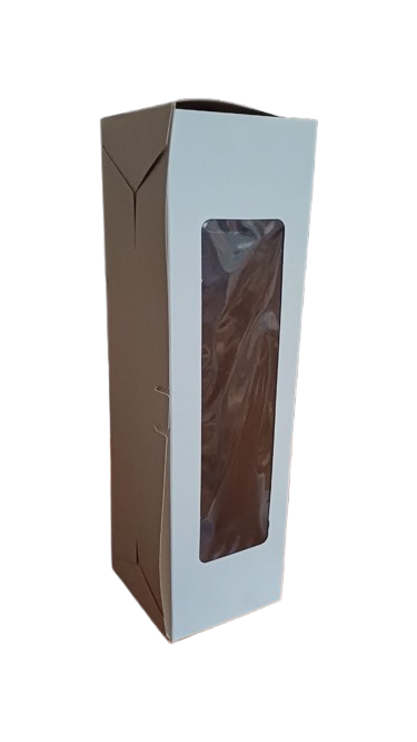 30x08cm BUDIN Caja blanca C/Visor x Unidad