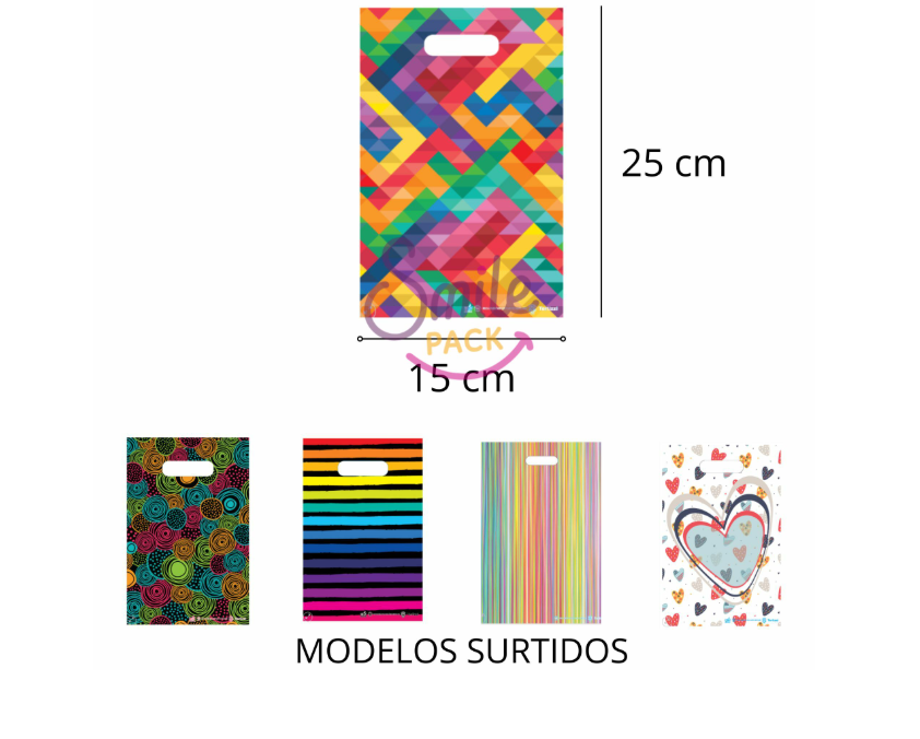 15x25 x 50u- Bolsas riñon impresas.
