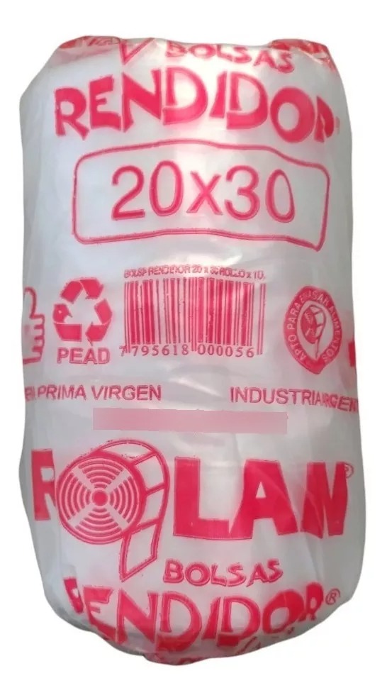 20x30 RENDIDORAS Bobina bolsas x Unidad.